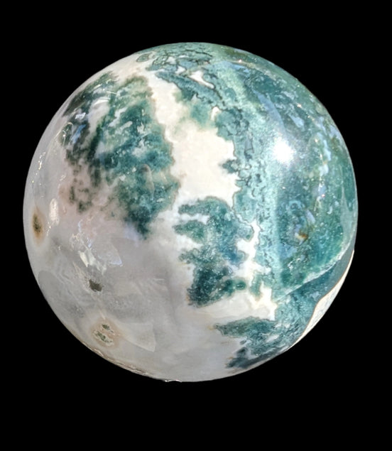 Moss Agate sphere 394g - Rocks and Things Store