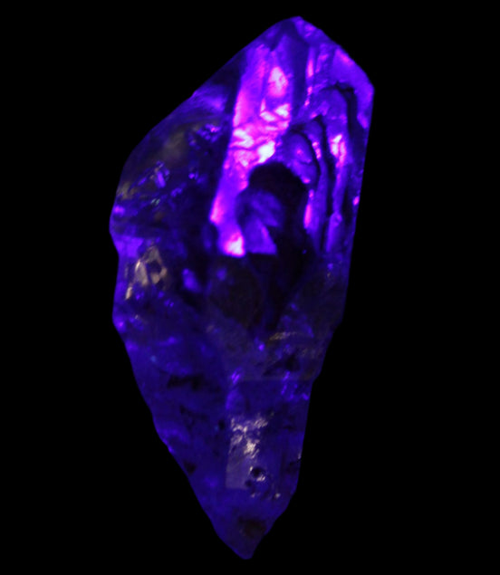Fenster Diamond Quartz with petroleum fluorescence 41-48mm 12-18g in UV light - Rocks and Things Store