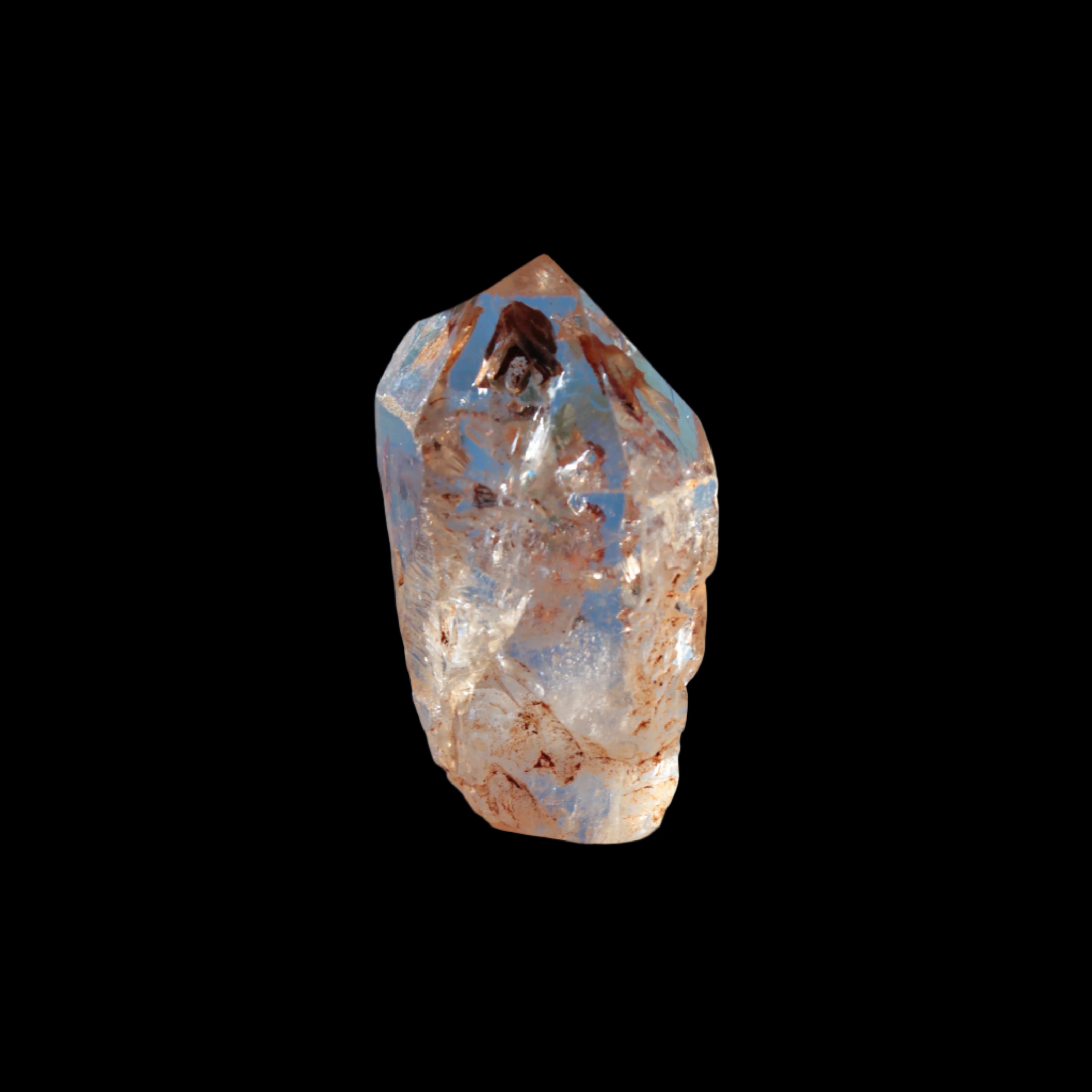 Fenster Diamond Quartz with petroleum fluorescence 30-35mm 10-12g in sunlight - Rocks and Things Store