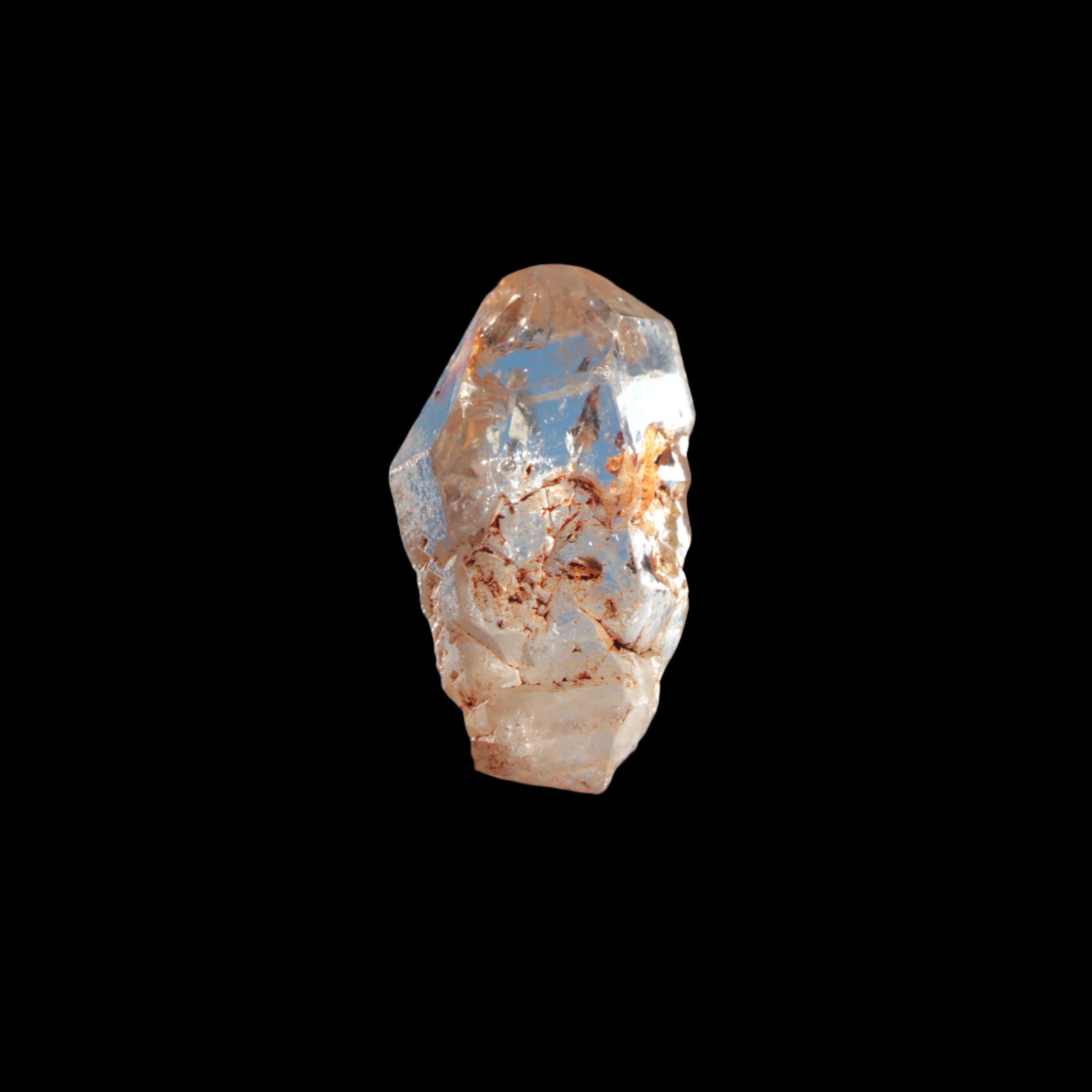 Fenster Diamond Quartz with petroleum fluorescence 30-35mm 10-12g in sunlight - Rocks and Things Store
