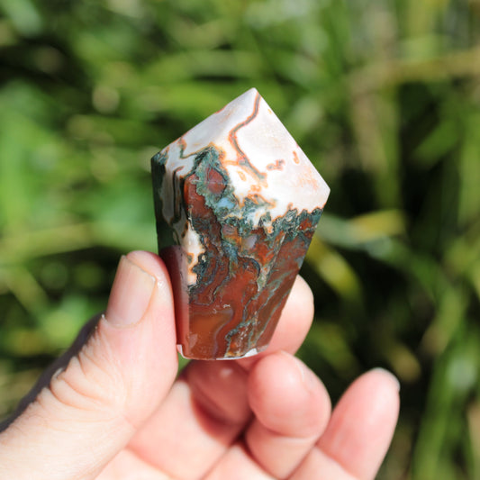 Carnelian Aquatic Agate wand 65g Rocks and Things