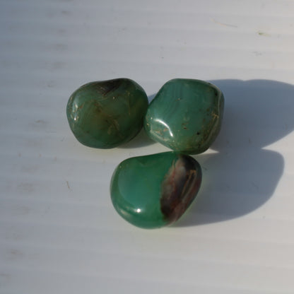 Green Aventurine 3 tumbled stones 7-9g