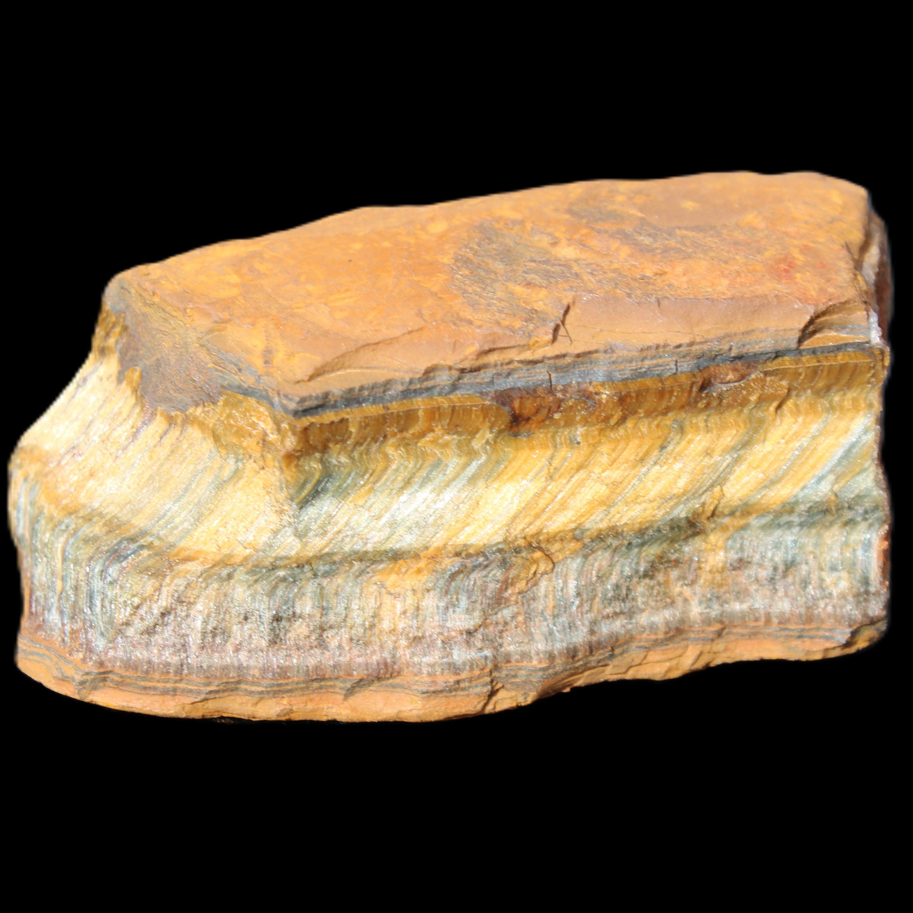 Blue Tigers Eye natural rough from Brazil 101g in sunlight - Rocks and Things Store