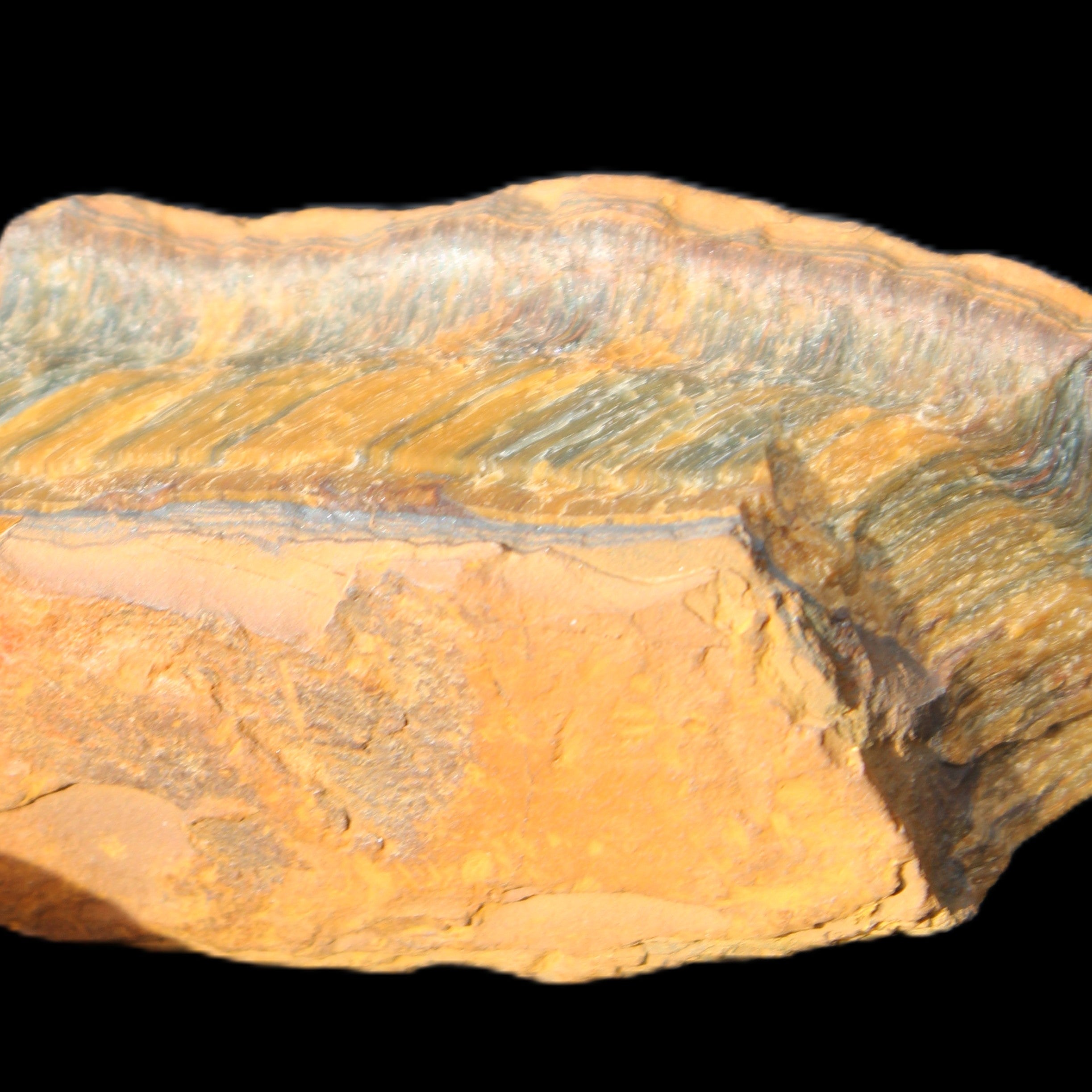 Blue Tigers Eye natural rough from Brazil 101g in sunlight - Rocks and Things Store