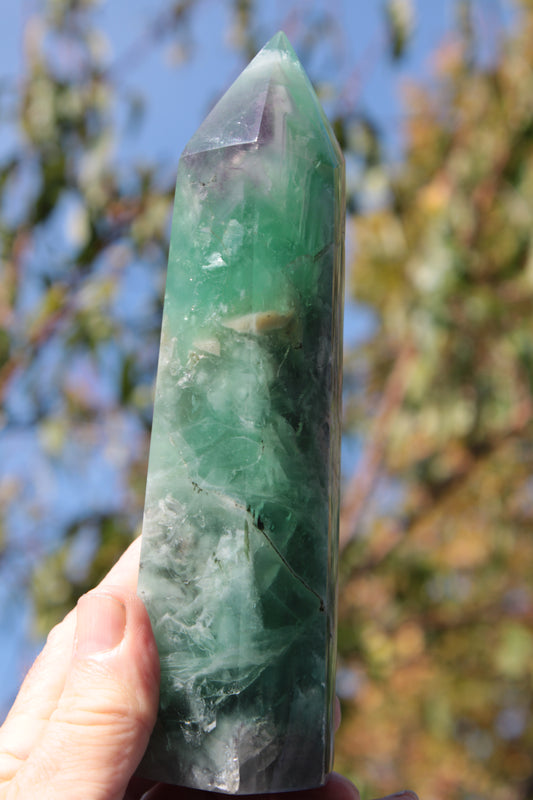 Fluorite obelisk 766g Rocks and Things