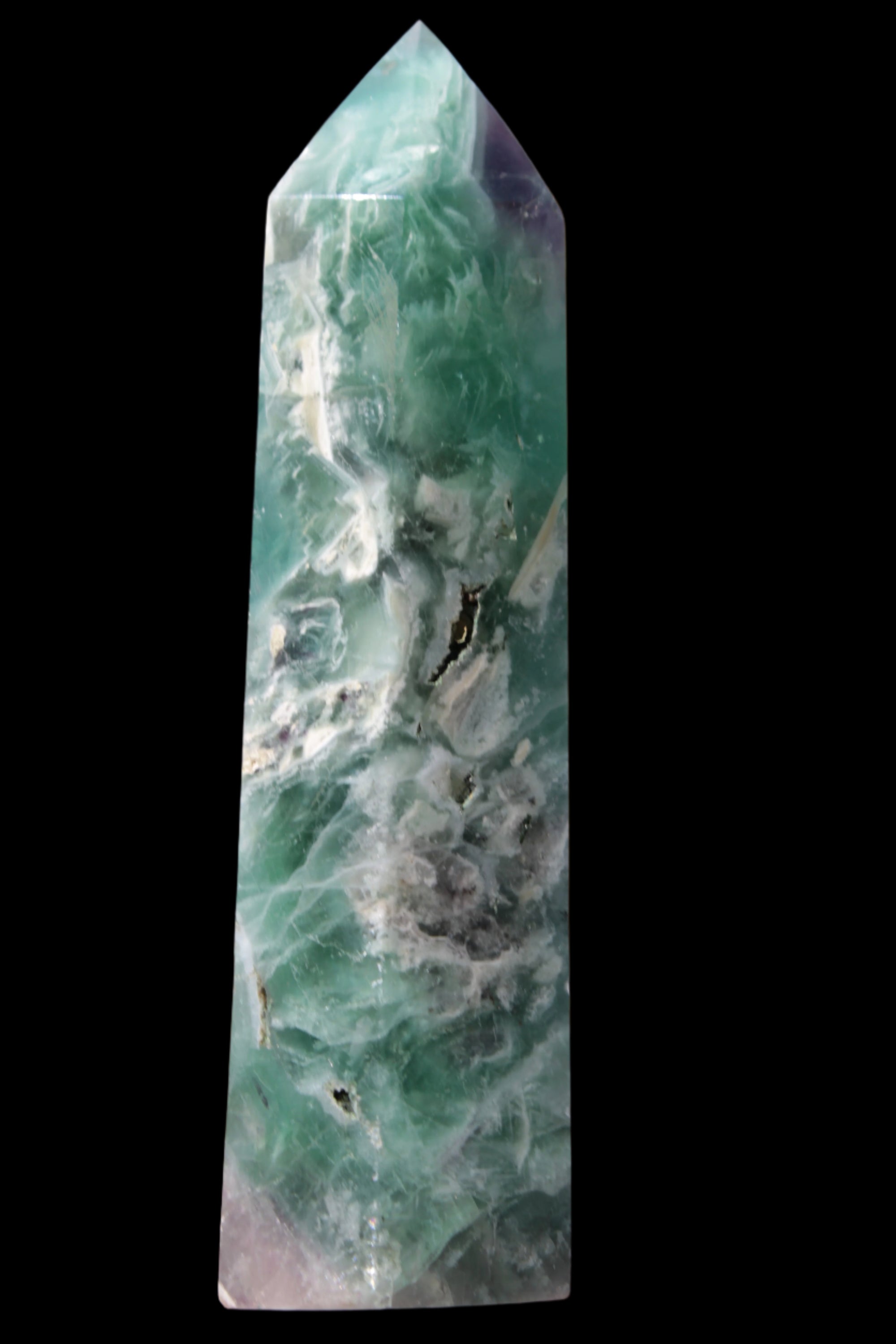 Fluorite obelisk 766g in sunlight - Rocks and Things Store