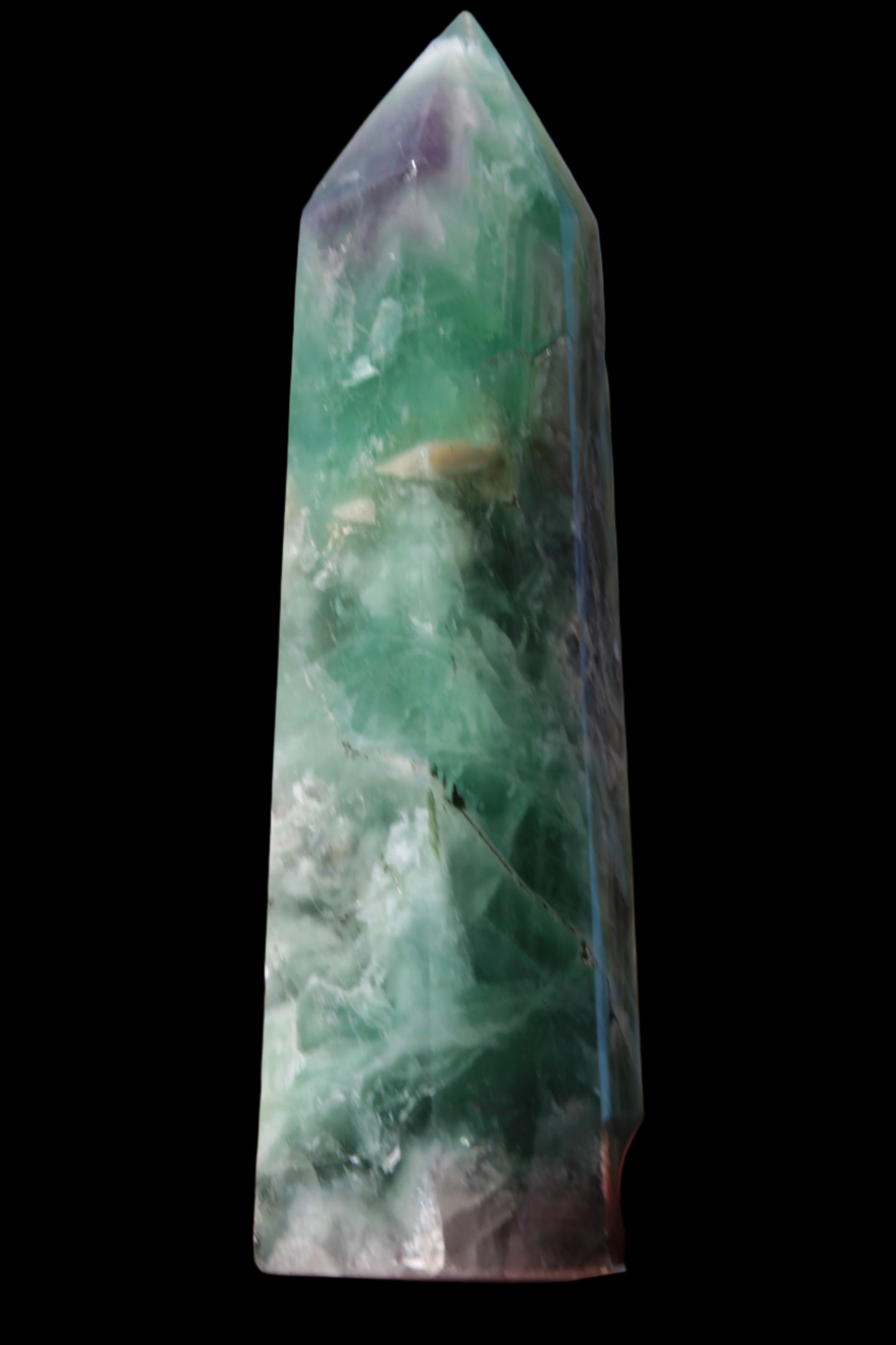 Fluorite obelisk 766g in sunlight - Rocks and Things Store