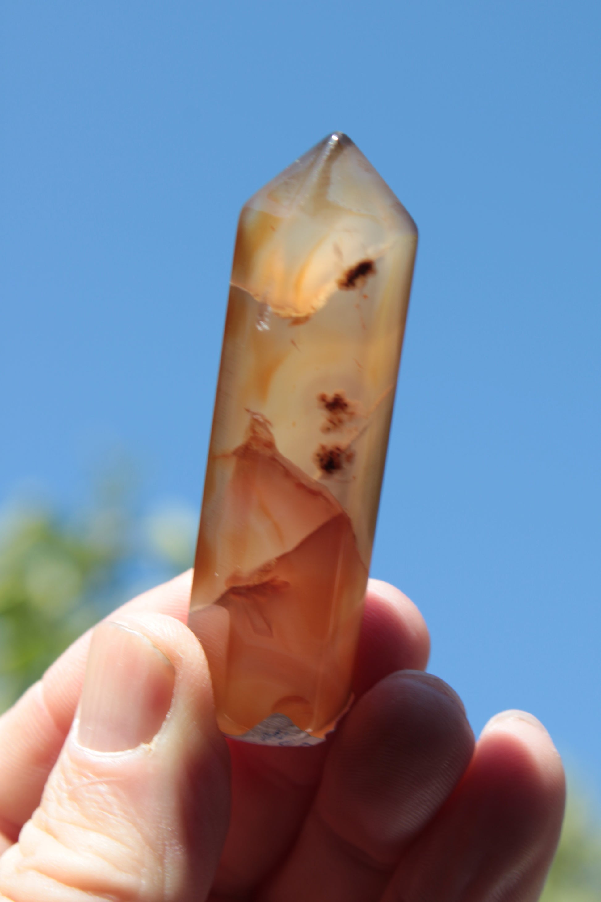 Cherry Blossom Agate wand from Madagascar 43g Rocks and Things