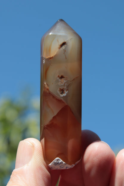 Cherry Blossom Agate wand from Madagascar 43g Rocks and Things