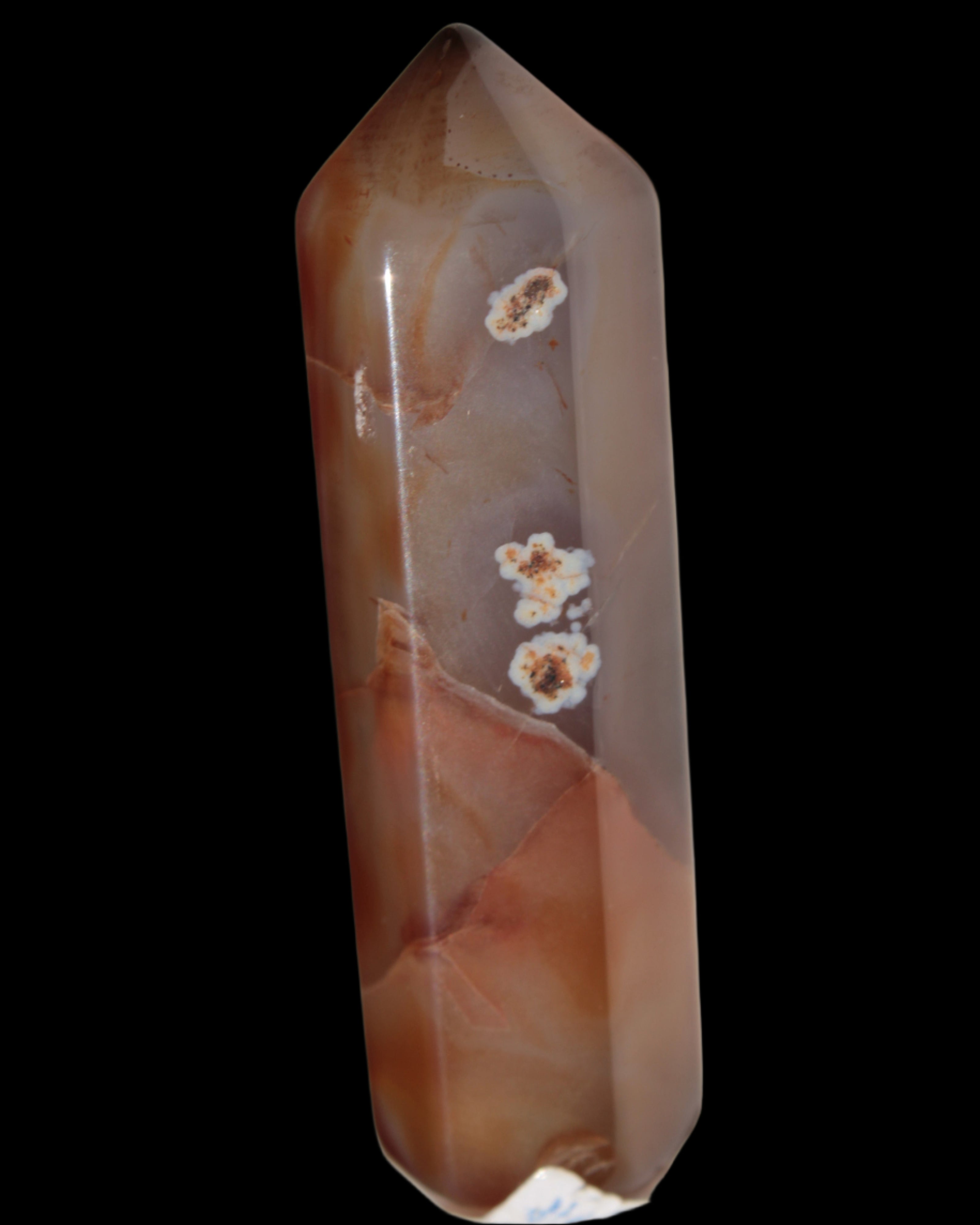 Cherry Blossom Agate wand from Madagascar 43g - Rocks and Things Store