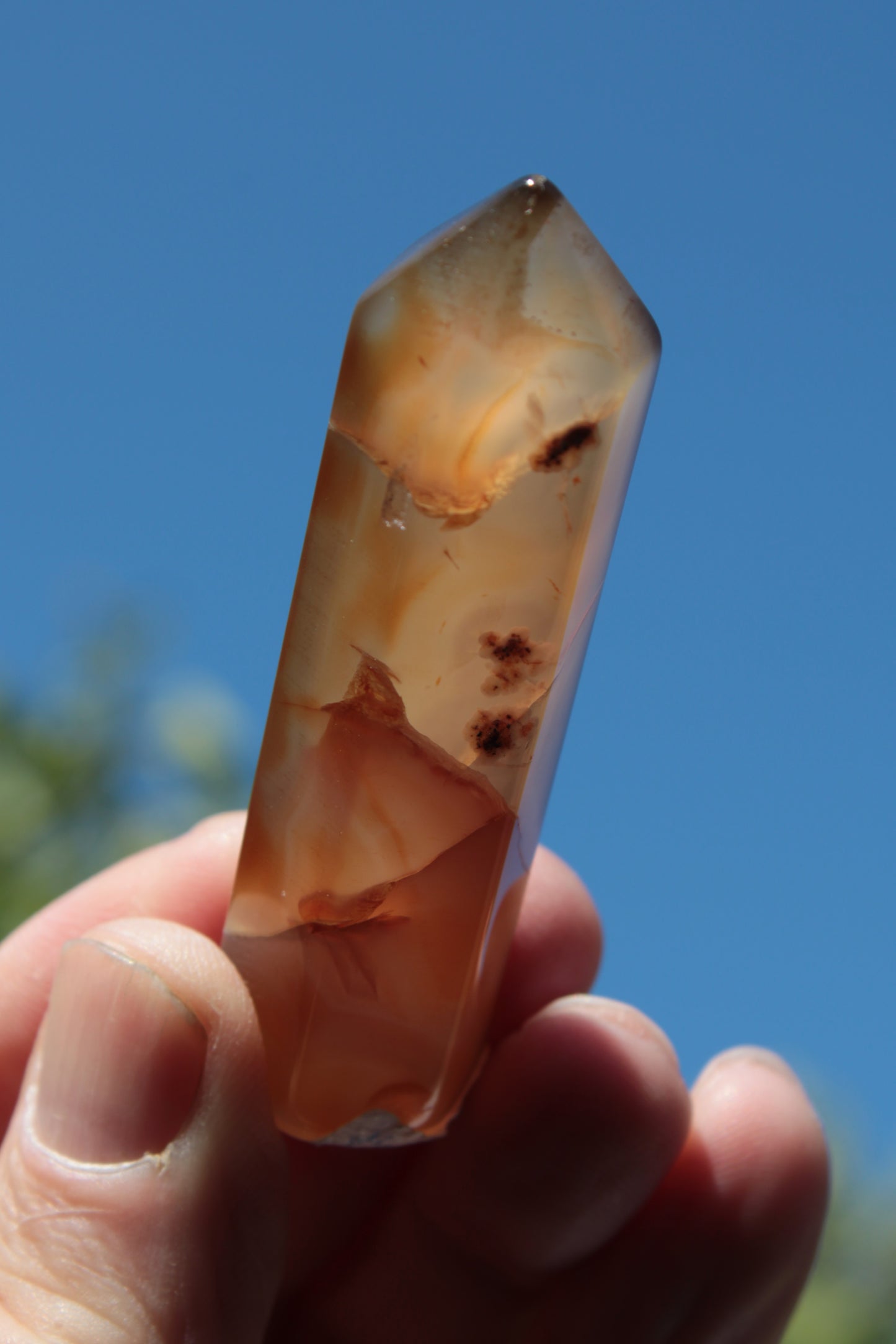 Cherry Blossom Agate wand from Madagascar 43g Rocks and Things