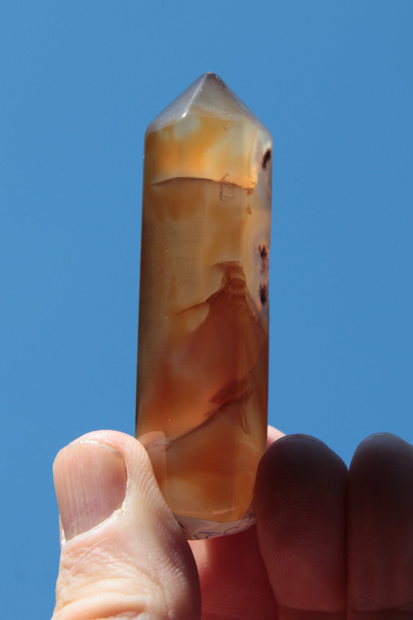 Cherry Blossom Agate wand from Madagascar 43g Rocks and Things