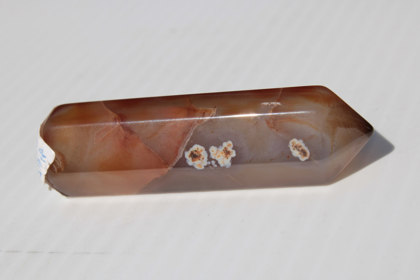 Cherry Blossom Agate wand from Madagascar 43g Rocks and Things