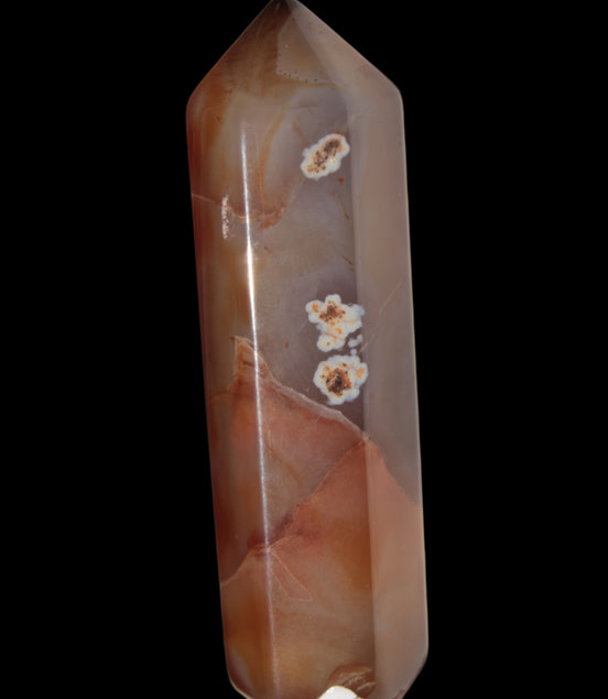 Cherry Blossom Agate wand from Madagascar 43g - Rocks and Things Store