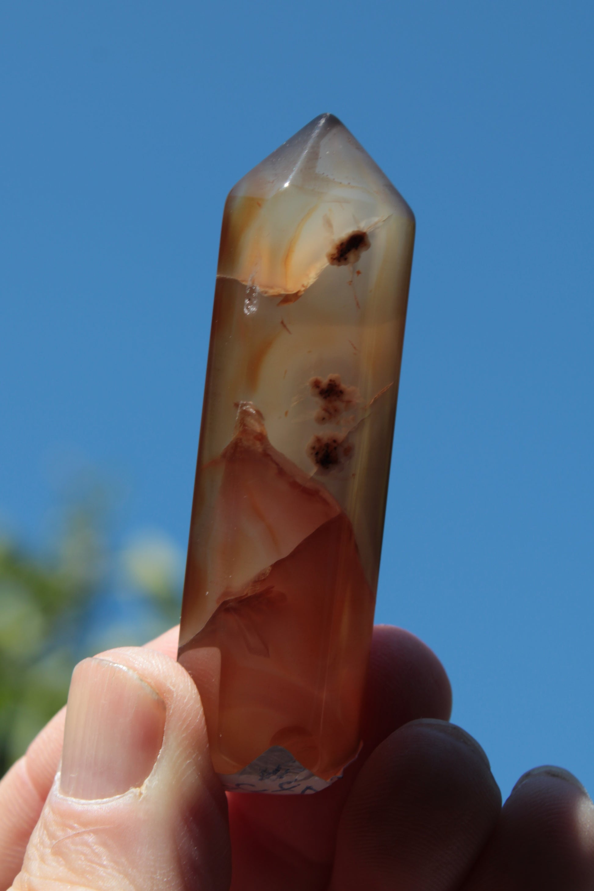 Cherry Blossom Agate wand from Madagascar 43g Rocks and Things