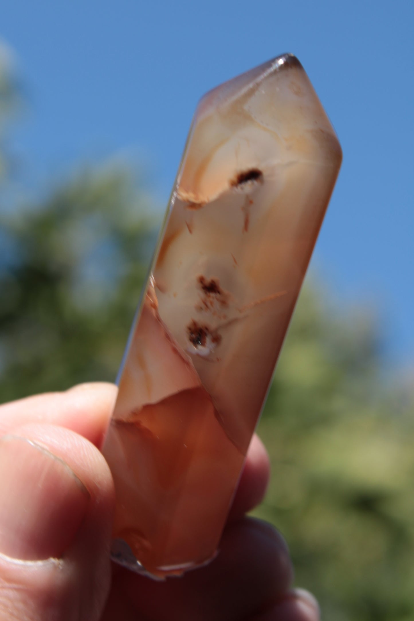 Cherry Blossom Agate wand from Madagascar 43g Rocks and Things