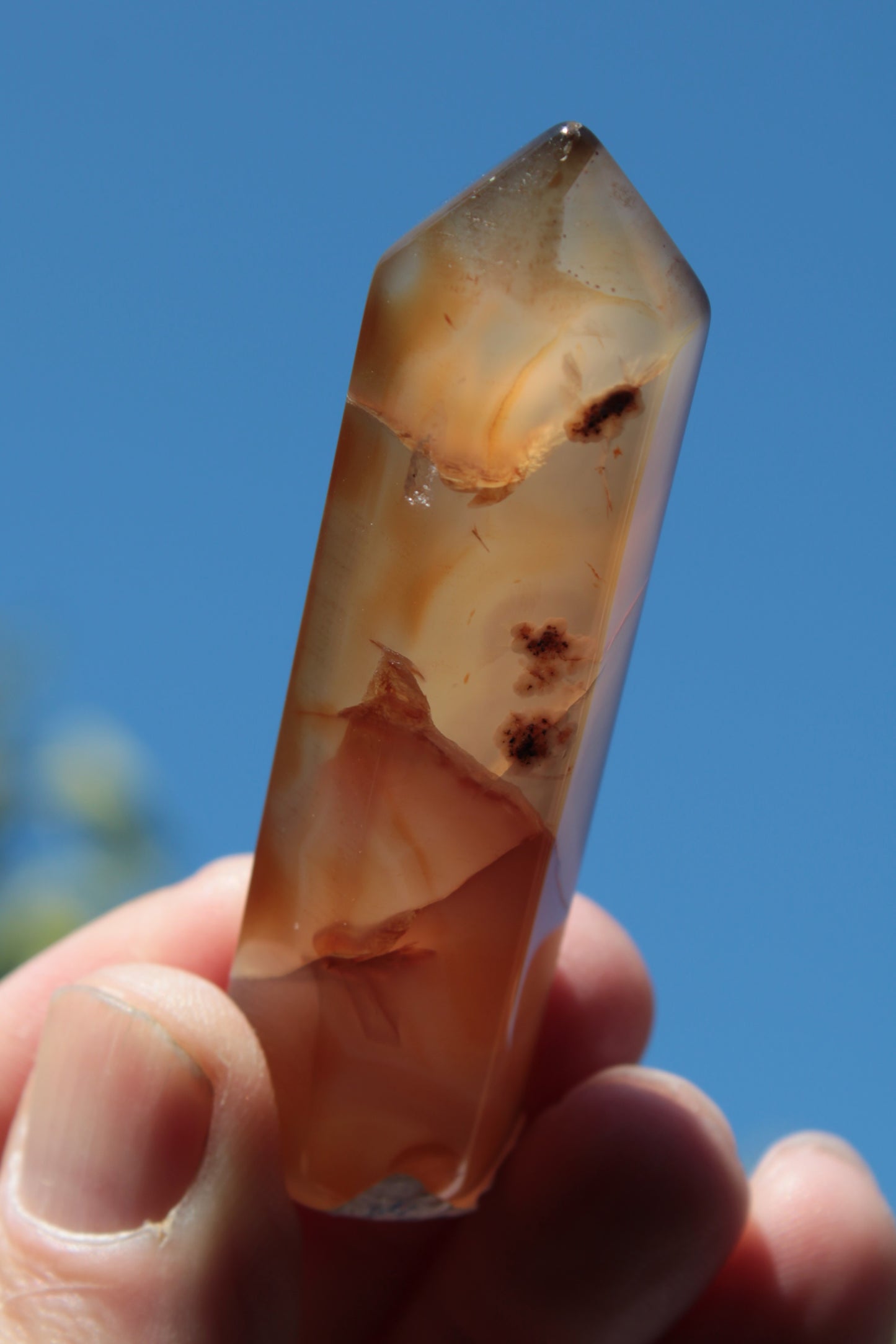 Cherry Blossom Agate wand from Madagascar 43g Rocks and Things