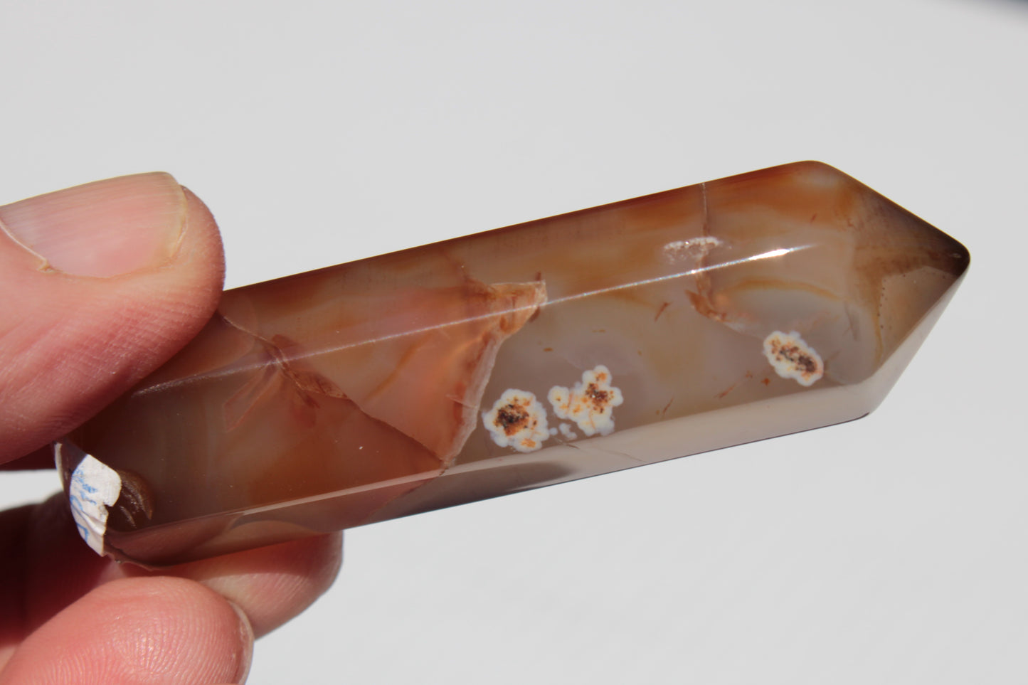 Cherry Blossom Agate wand from Madagascar 43g Rocks and Things