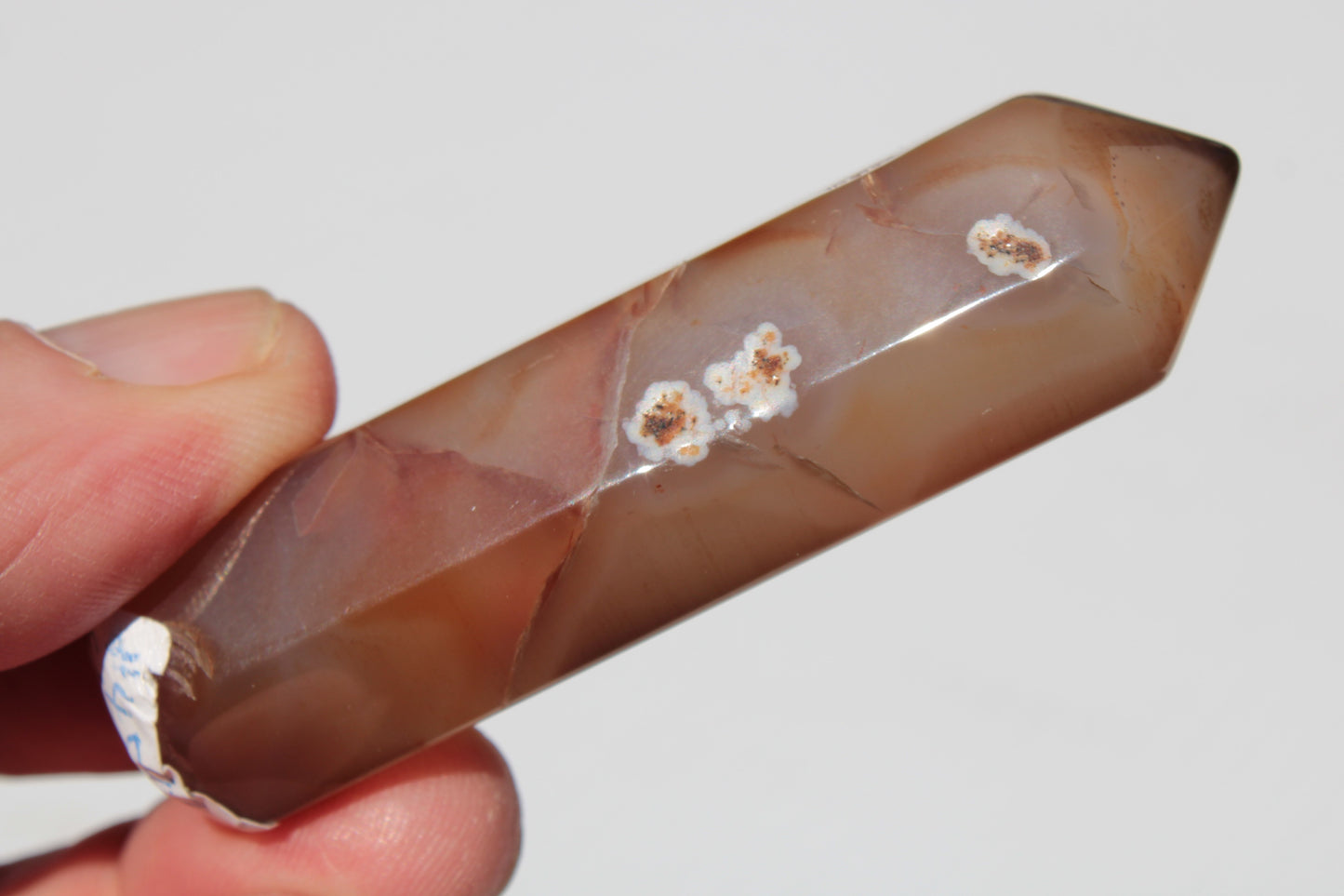 Cherry Blossom Agate wand from Madagascar 43g Rocks and Things