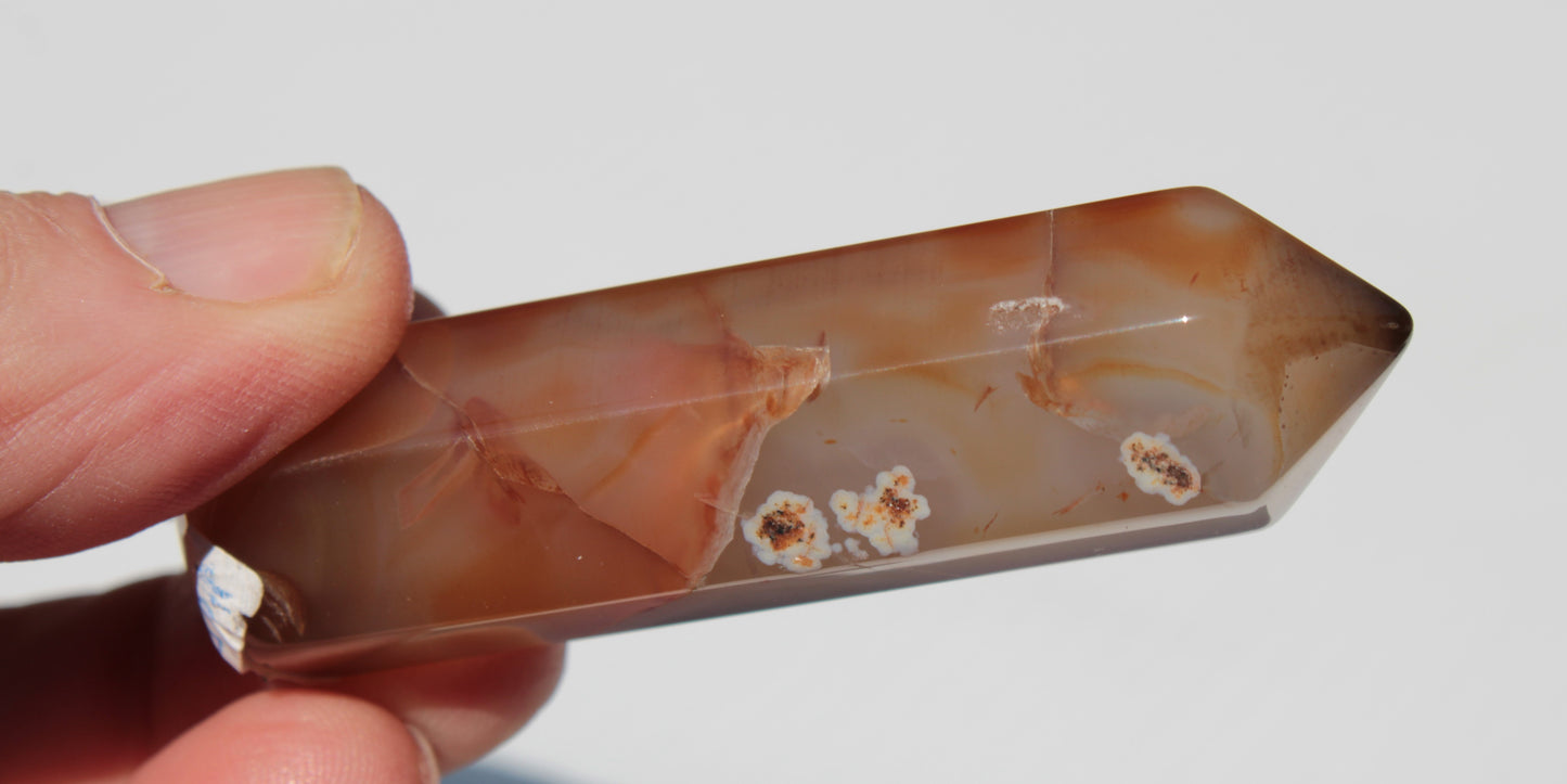 Cherry Blossom Agate wand from Madagascar 43g Rocks and Things