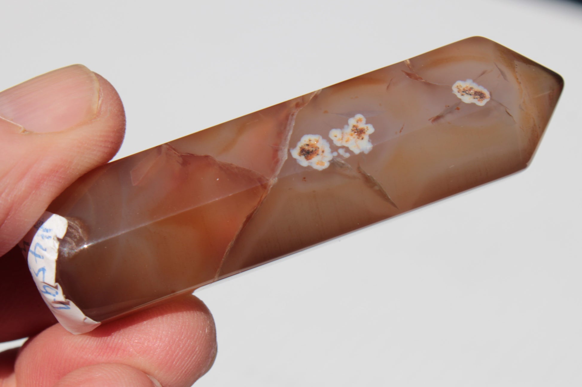 Cherry Blossom Agate wand from Madagascar 43g Rocks and Things