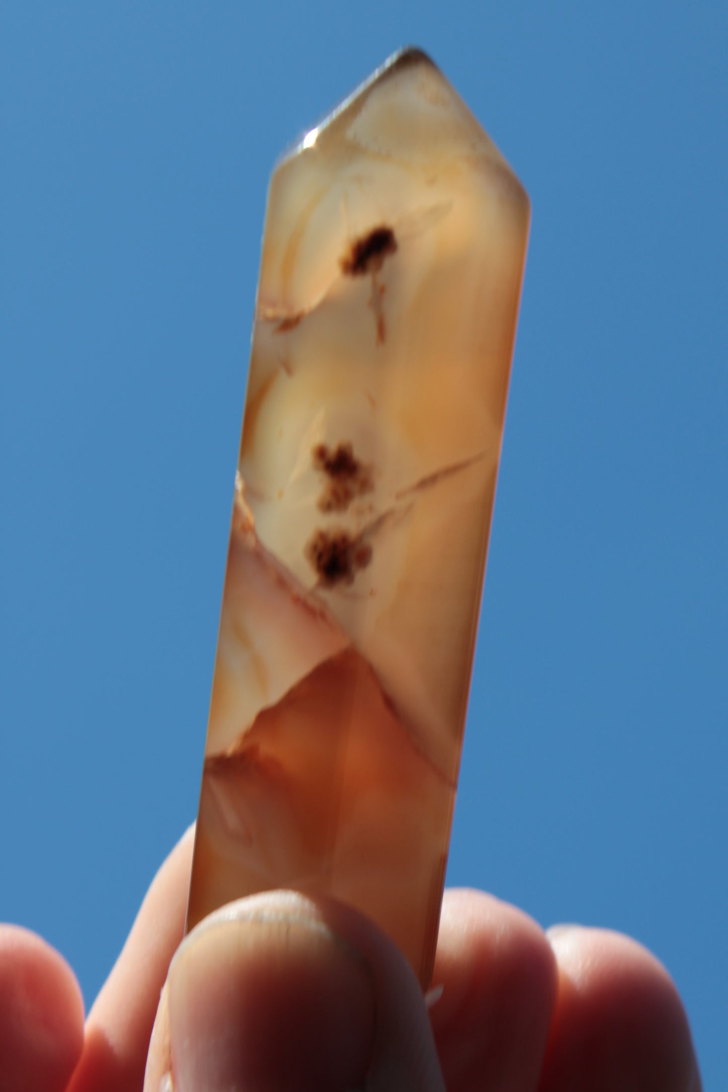 Cherry Blossom Agate wand from Madagascar 43g Rocks and Things