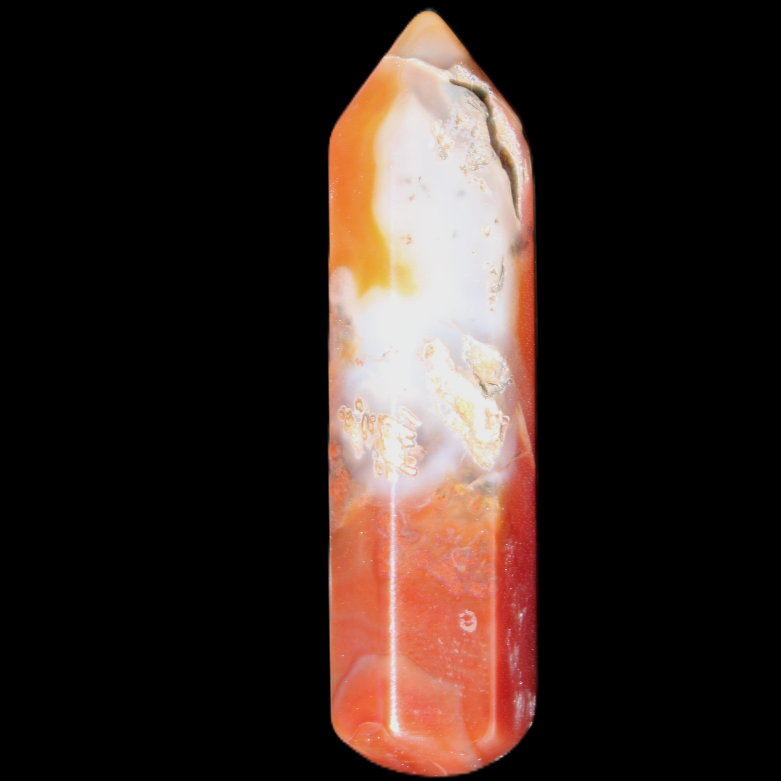 Cherry Blossom Agate wand from Madagascar 43g in sunlight - Rocks and Things Store