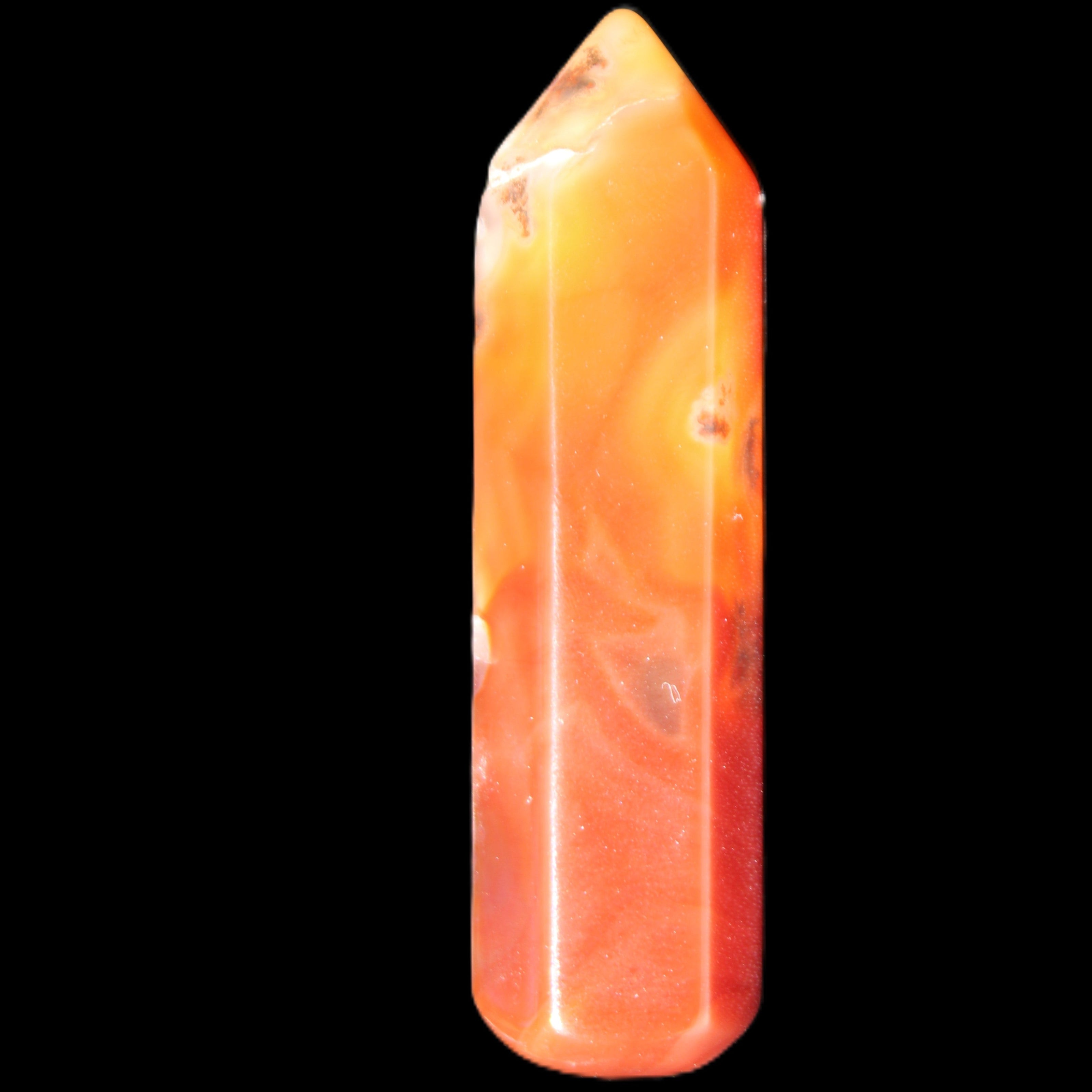 Cherry Blossom Agate wand from Madagascar 43g in sunlight - Rocks and Things Store