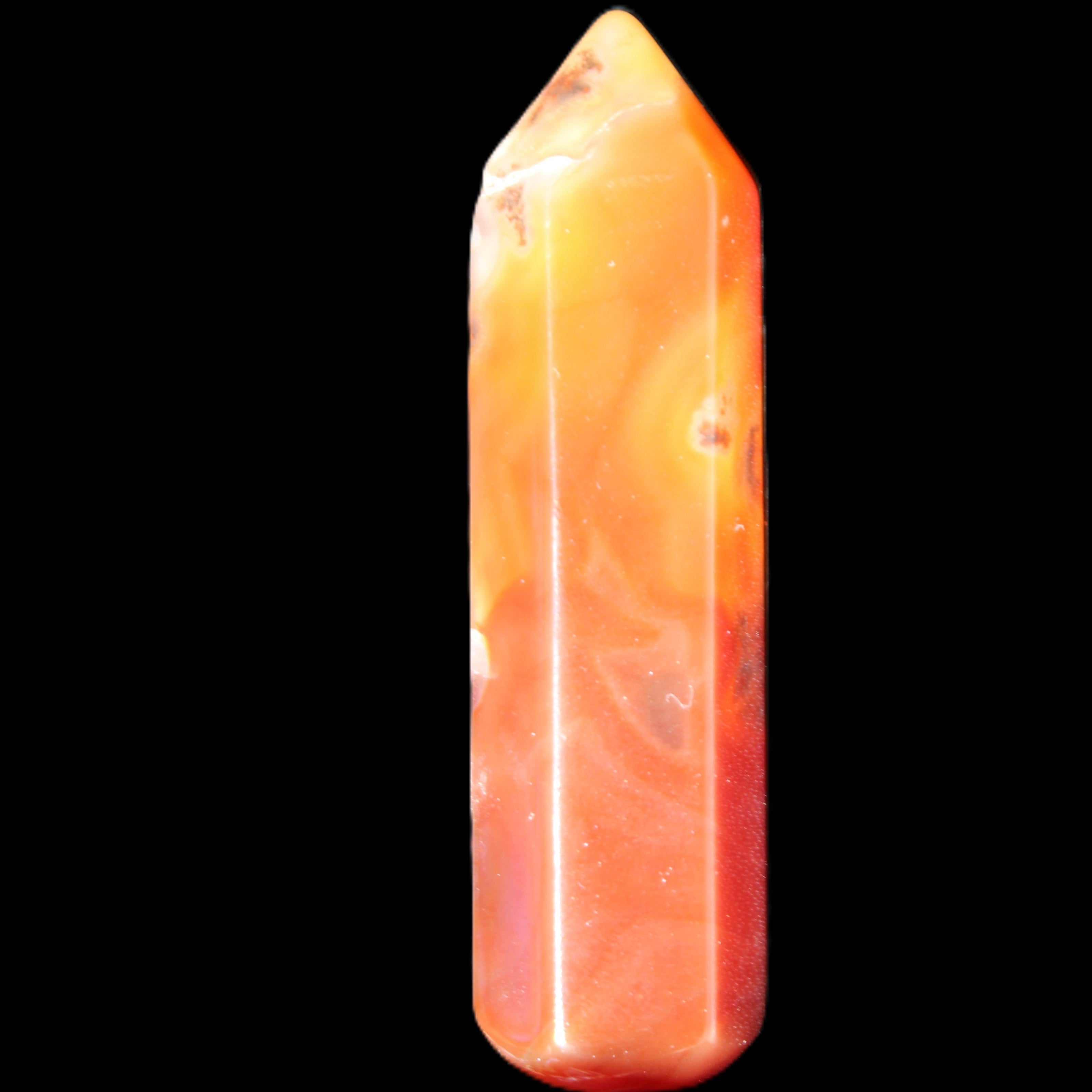 Cherry Blossom Agate wand from Madagascar 43g in sunlight - Rocks and Things Store