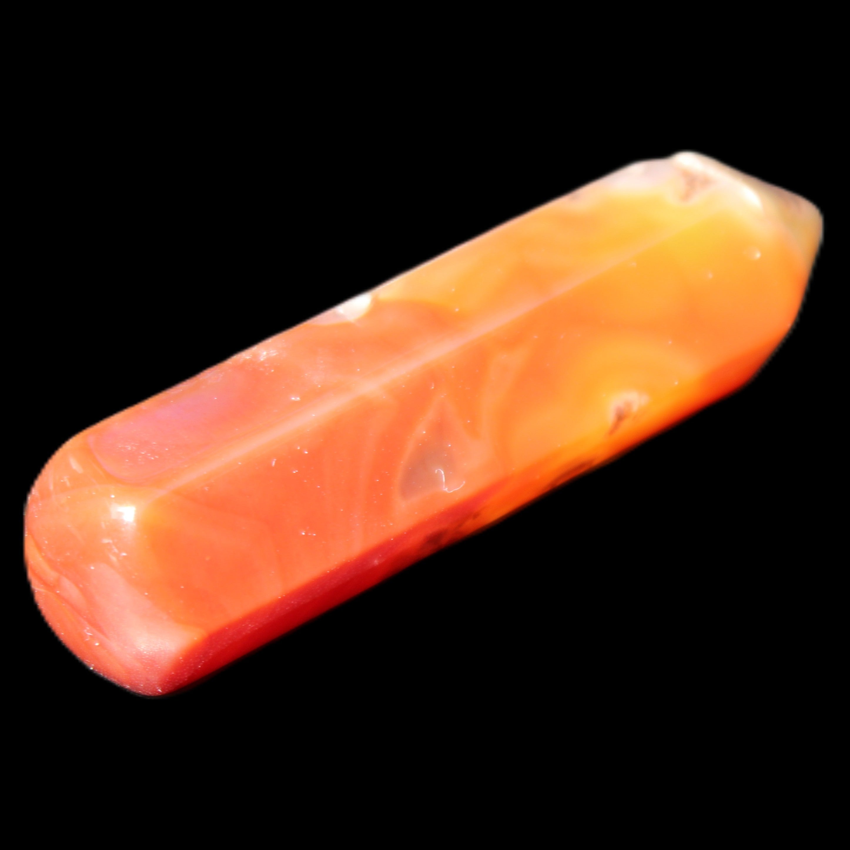 Cherry Blossom Agate wand from Madagascar 43g in sunlight - Rocks and Things Store