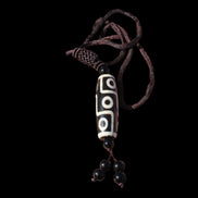 Tibet Agate Jade imitation Dzi Heaven Nine Eyes Bead Pendant in sunshine - Rocks and Things Store