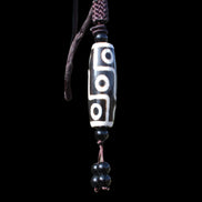 Tibet Agate Jade imitation Dzi Heaven Nine Eyes Bead Pendant in sunshine - Rocks and Things Store