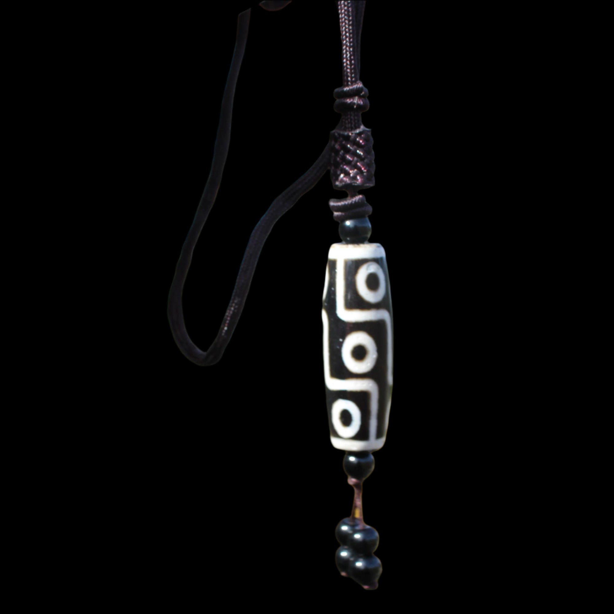 Tibet Agate Jade imitation Dzi Heaven Nine Eyes Bead Pendant in sunshine - Rocks and Things Store
