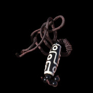 Tibet Agate Jade imitation Dzi Heaven Nine Eyes Bead Pendant in sunshine - Rocks and Things Store