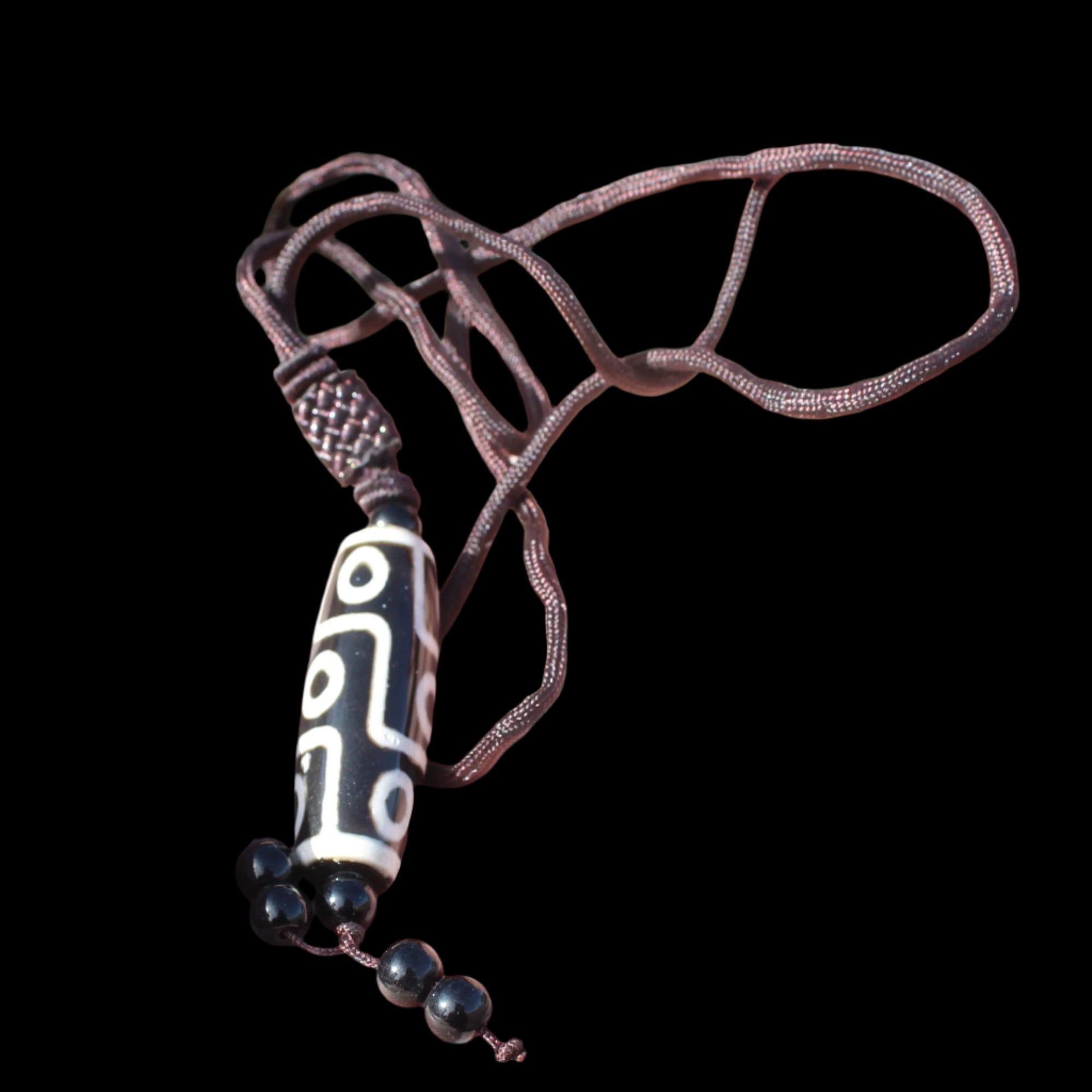 Tibet Agate Jade imitation Dzi Heaven Nine Eyes Bead Pendant in sunshine - Rocks and Things Store
