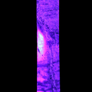 Purple Fluorite obelisk 715g in UV light - Rocks and Things Store