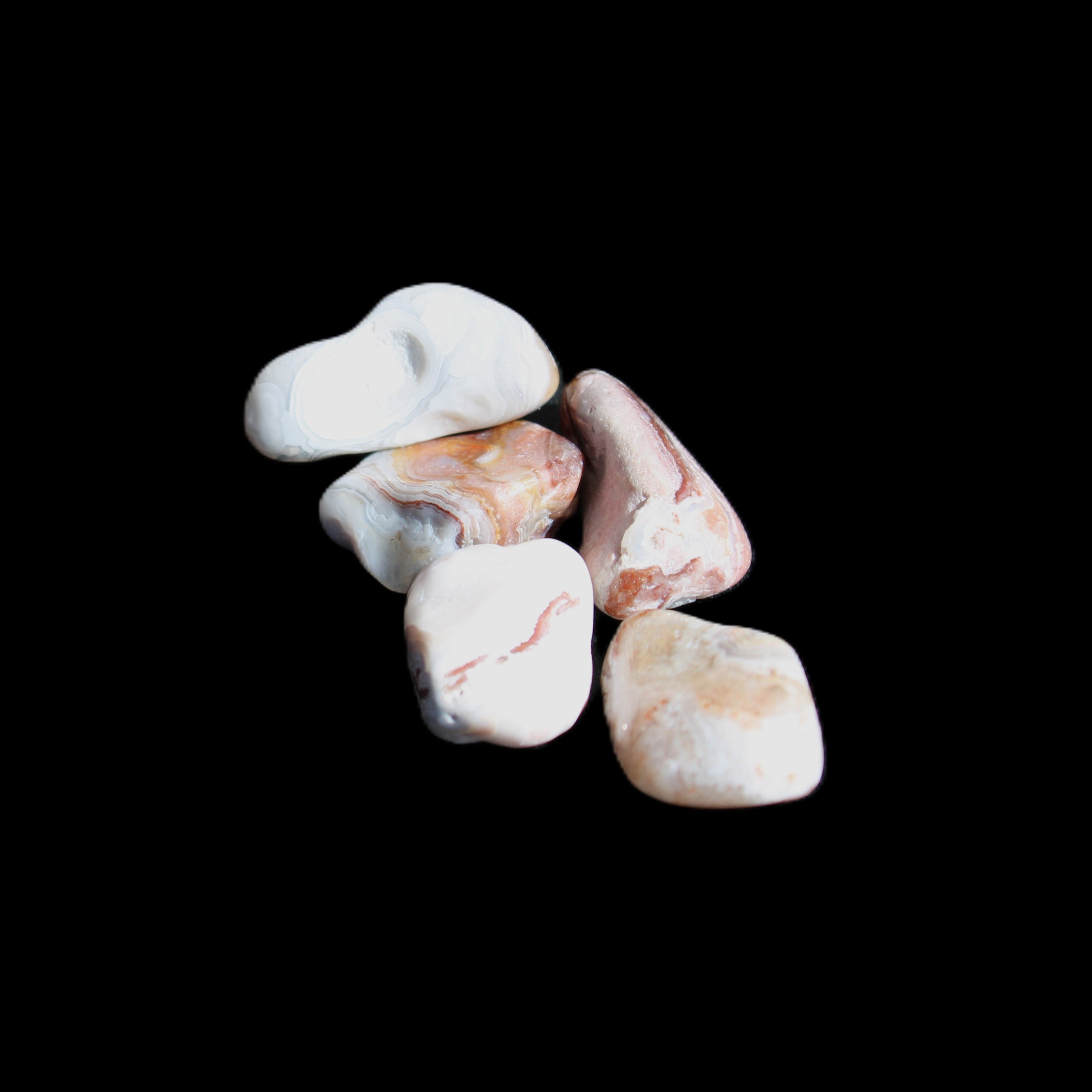 Persian Silk Agate 5 tiny polished stones 7g in sunlight - Rocks and Things Store