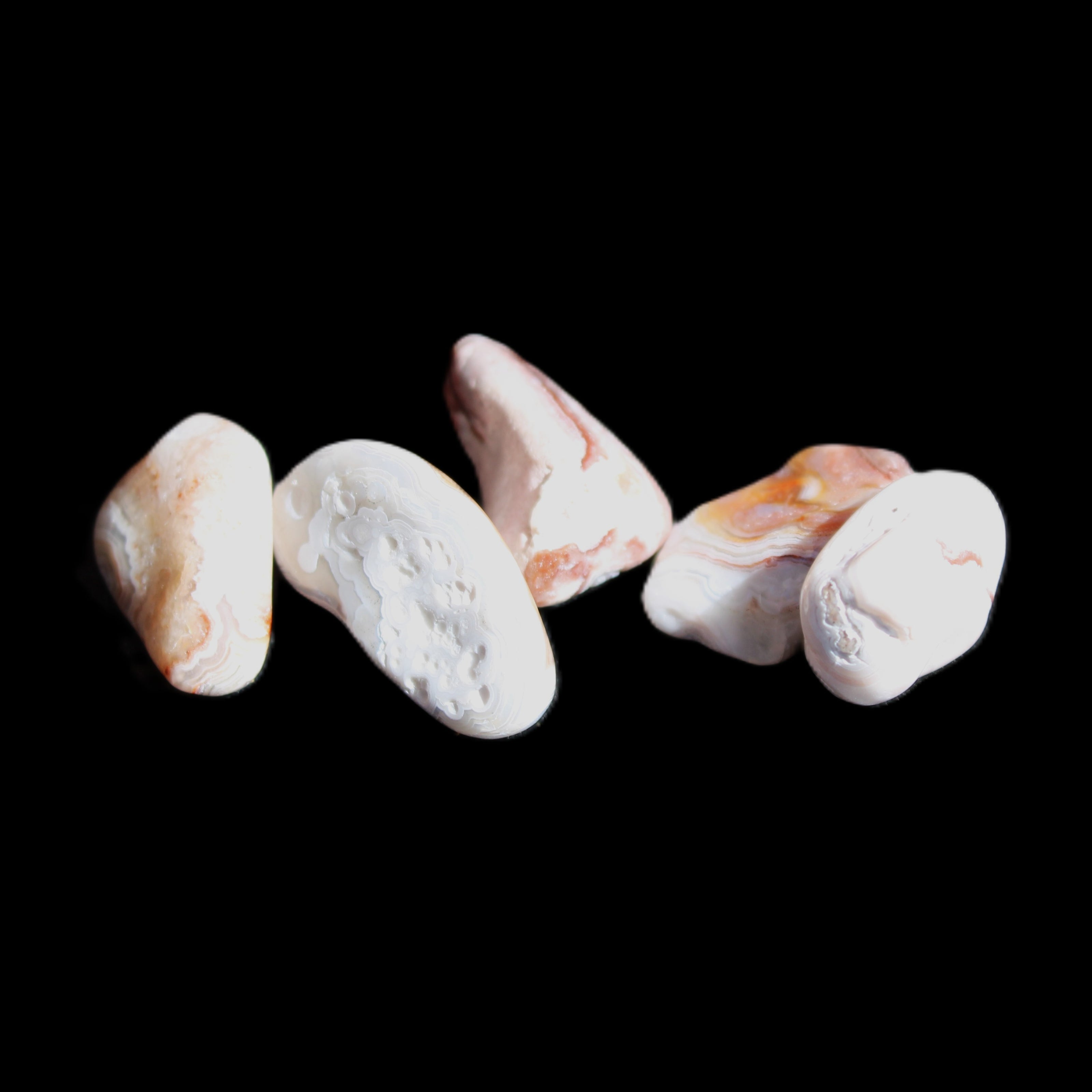 Persian Silk Agate 5 tiny polished stones 7g in sunlight - Rocks and Things Store