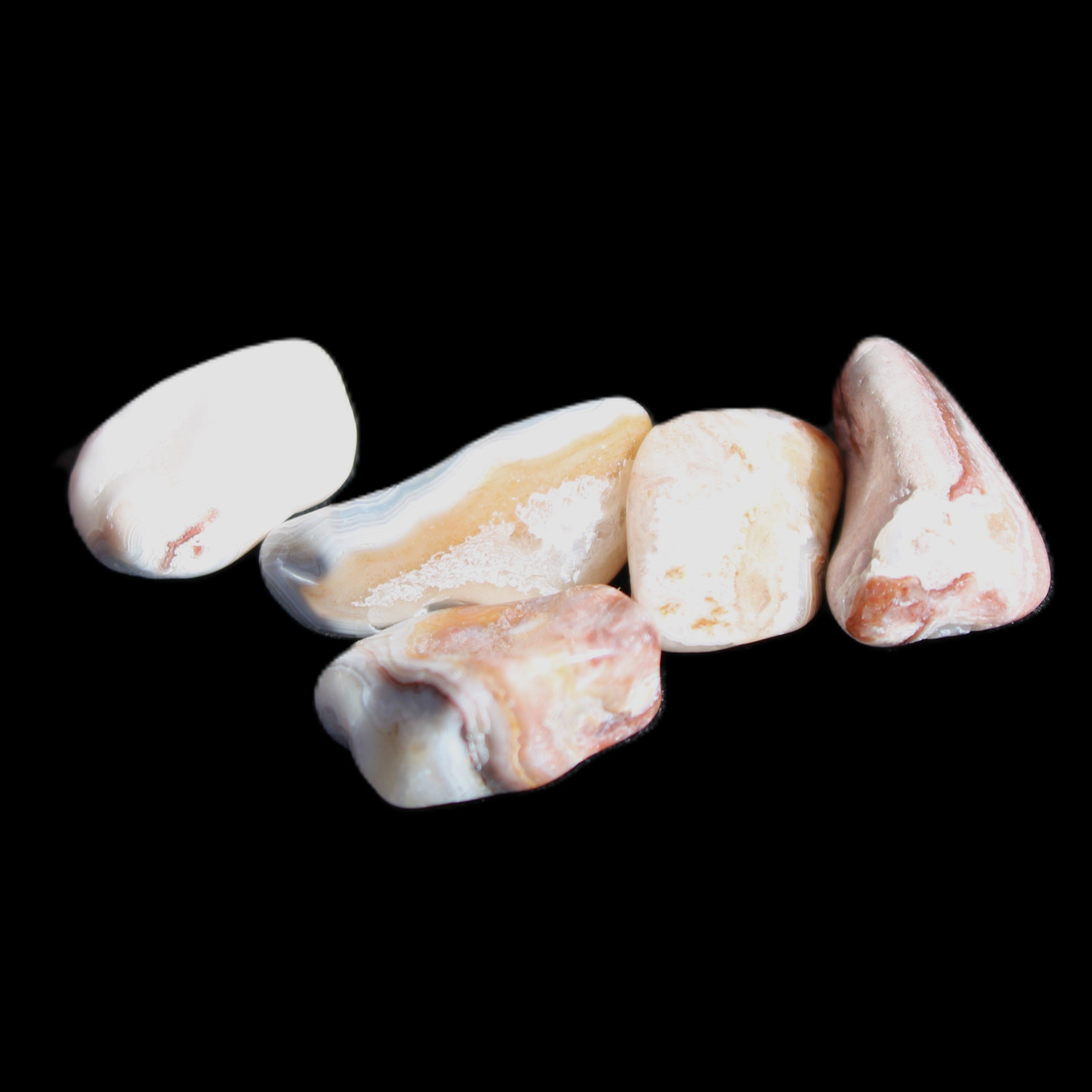 Persian Silk Agate 5 tiny polished stones 7g in sunlight - Rocks and Things Store