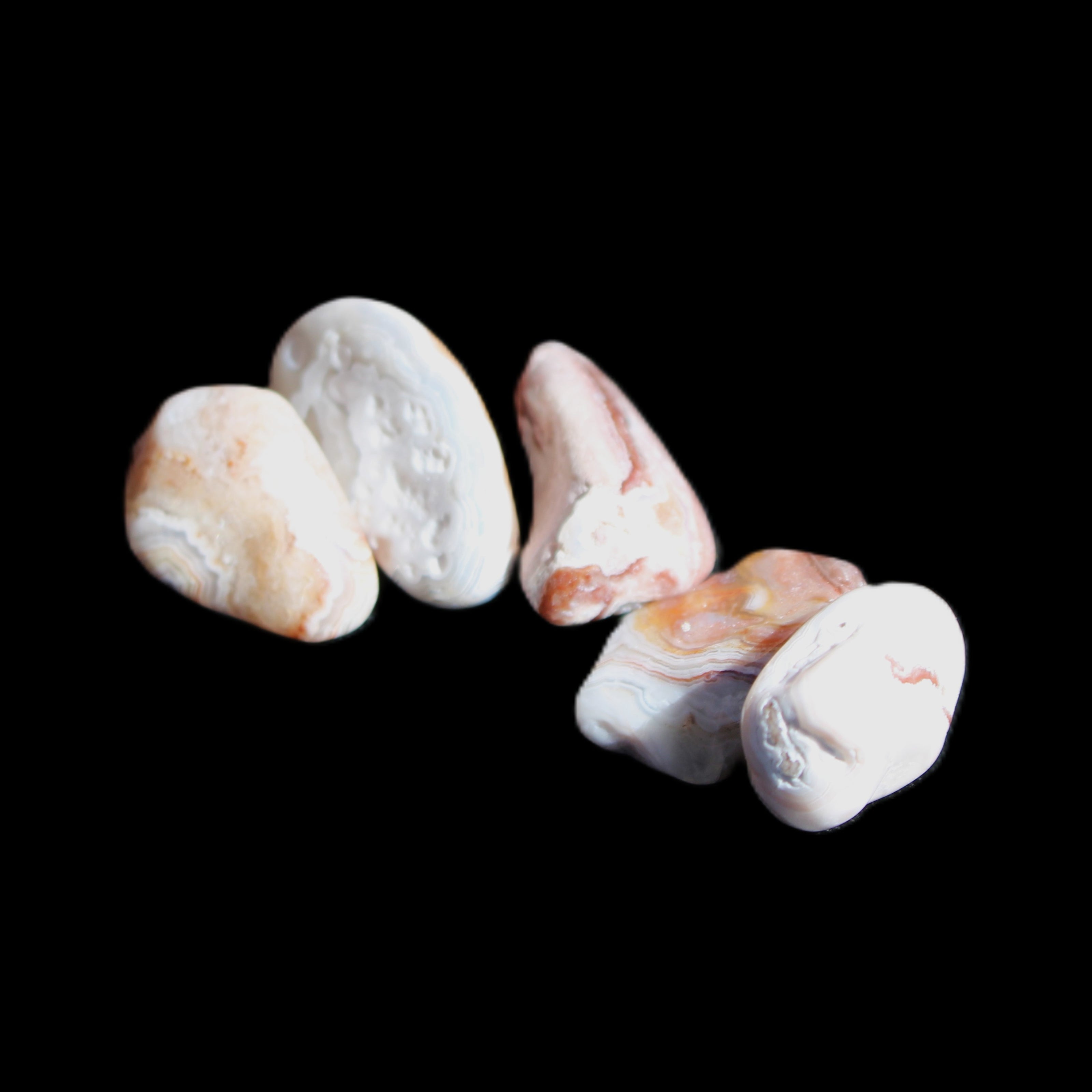 Persian Silk Agate 5 tiny polished stones 7g in sunlight - Rocks and Things Store