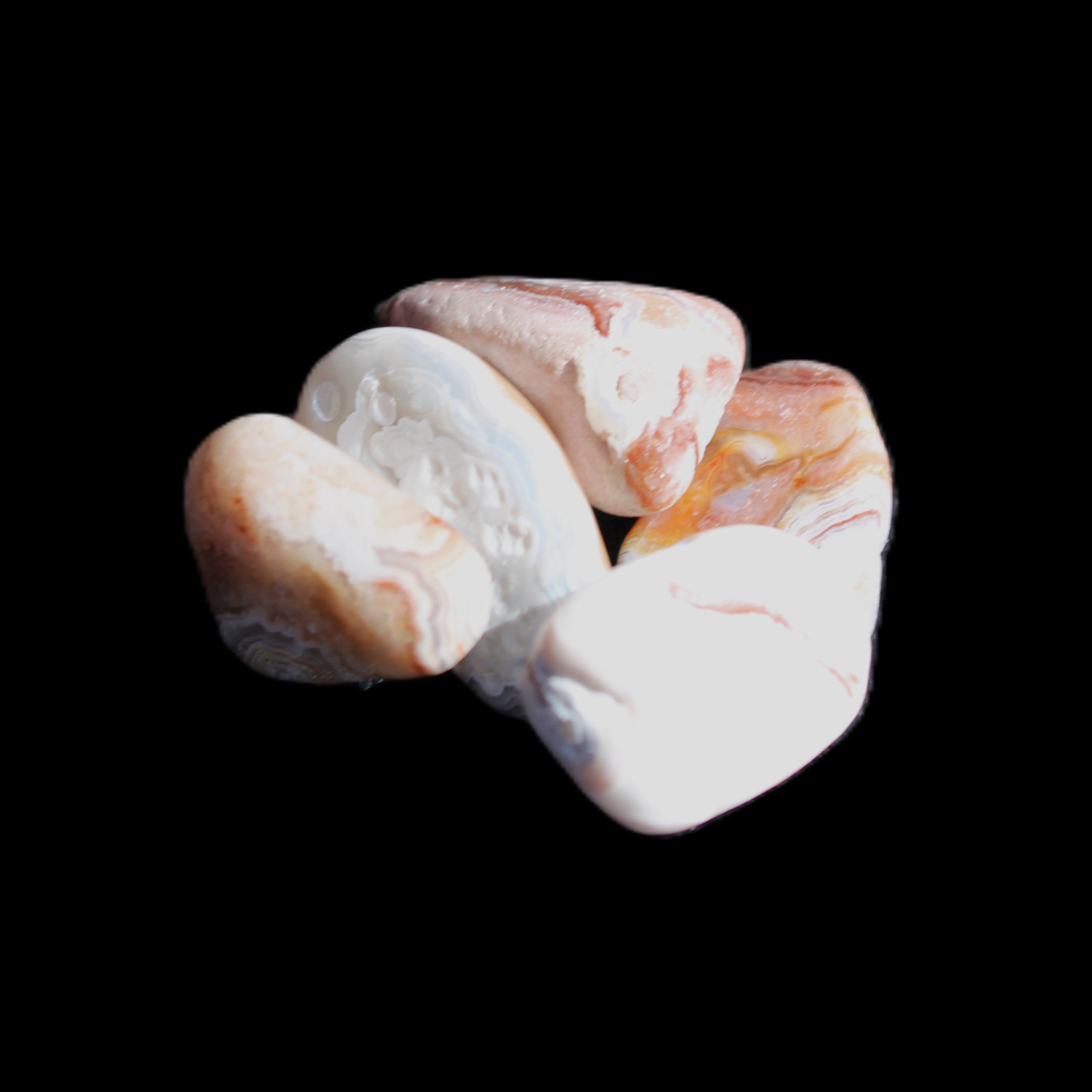 Persian Silk Agate 5 tiny polished stones 7g in sunlight - Rocks and Things Store