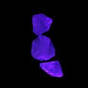 Blue Imperial Topaz 3 crystals from Brazil 10-12g in UV light