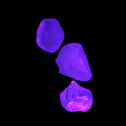 Blue Imperial Topaz 3 crystals from Brazil 10-12g in UV light