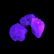 Blue Imperial Topaz 3 crystals from Brazil 10-12g in UV light