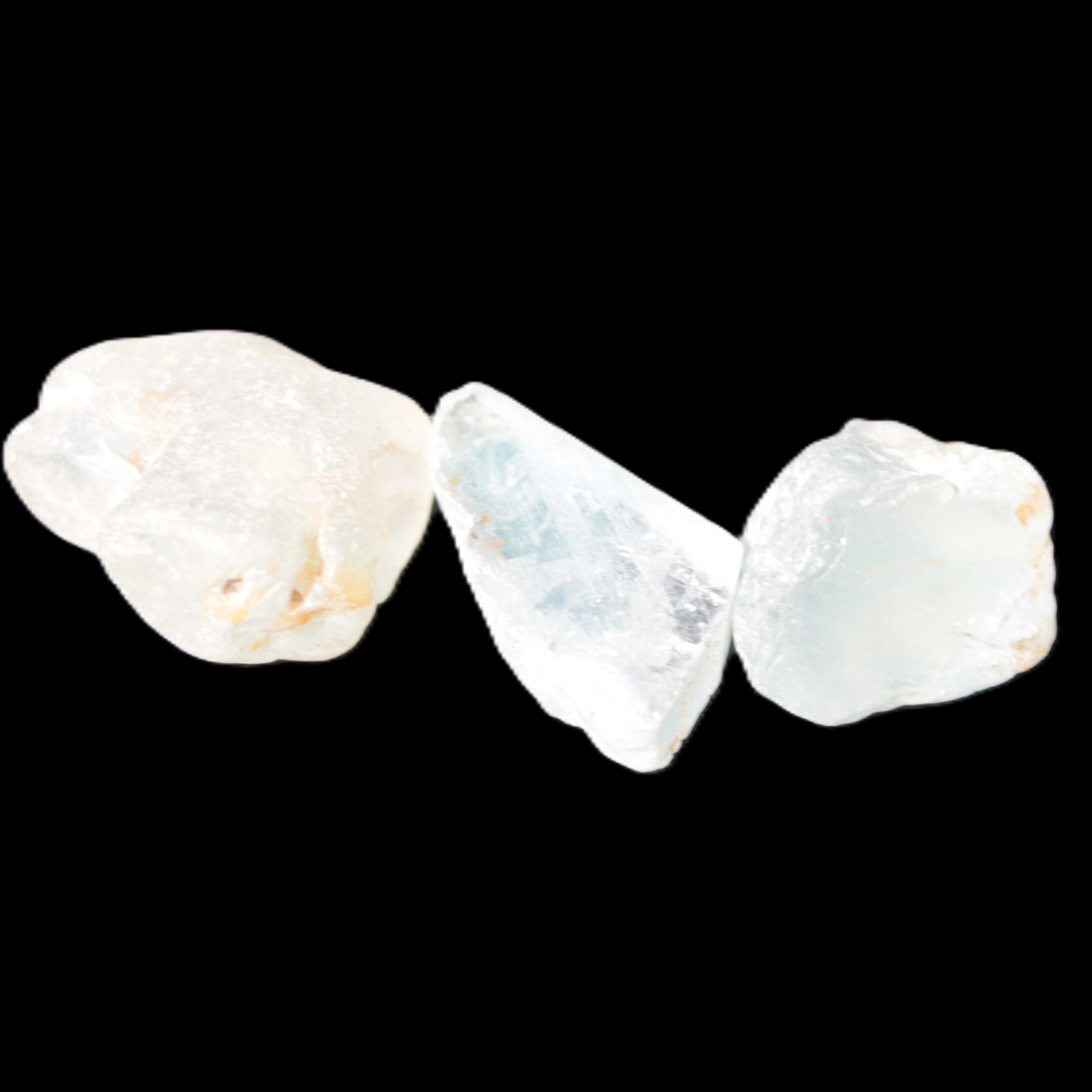 Blue Imperial Topaz 3 crystals from Brazil 10-12g in sunlight