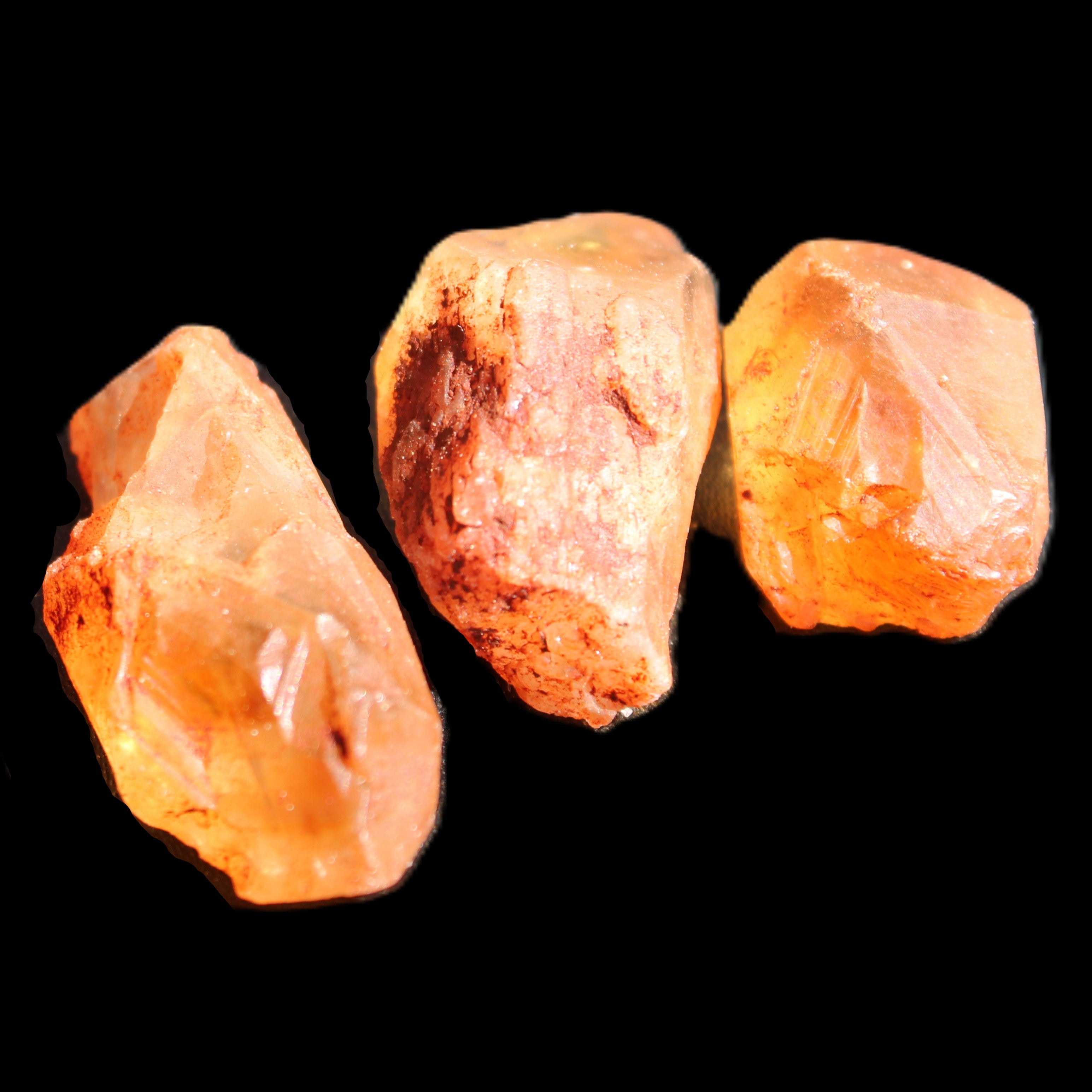 Golden Citrine 3 crystals from Himalaya 18g in sunlight - Rocks and Things Store
