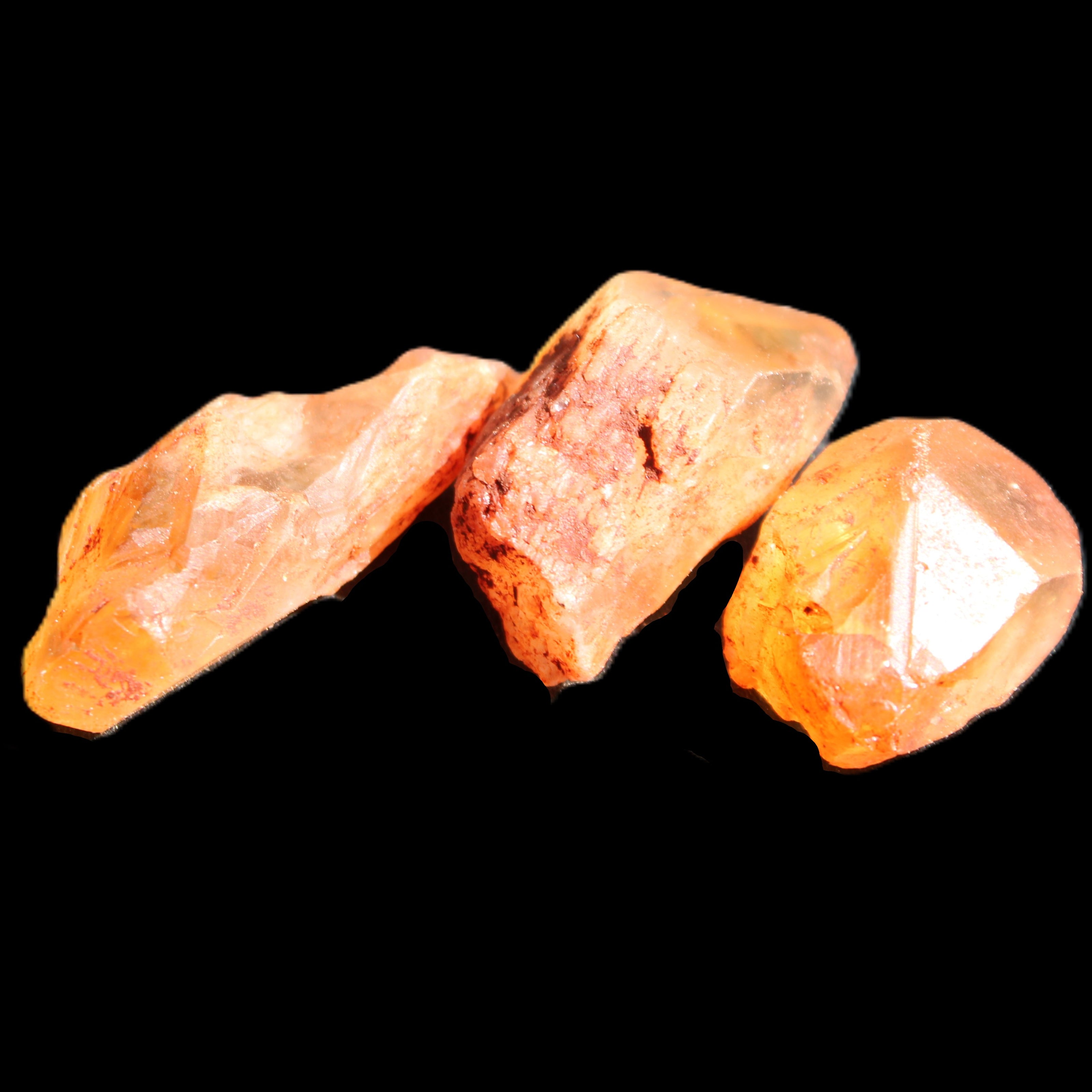 Golden Citrine 3 crystals from Himalaya 18g in sunlight - Rocks and Things Store