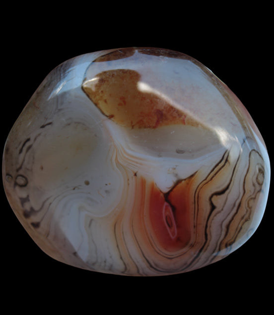 Crazy Lace Banded Sardonyx Agate 94g in sunlight - Rocks and Things Store