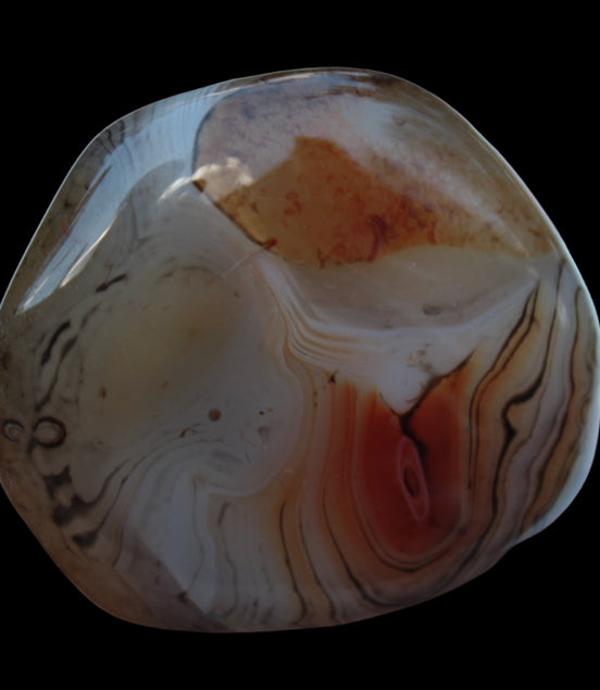 Crazy Lace Banded Sardonyx Agate 94g in sunlight - Rocks and Things Store