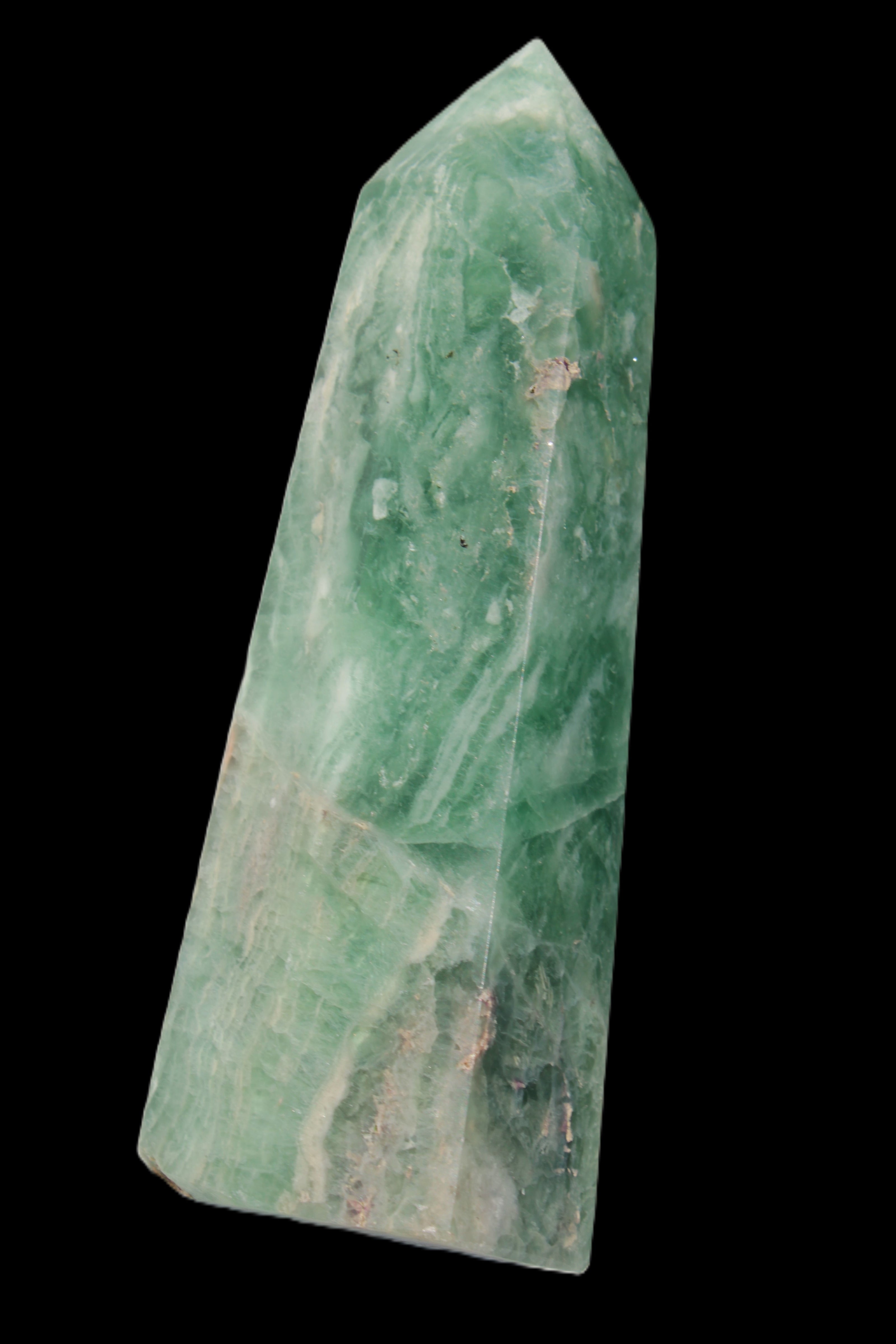 Green Fluorite obelisk 707g in sunlight,  Rocks and Things Store